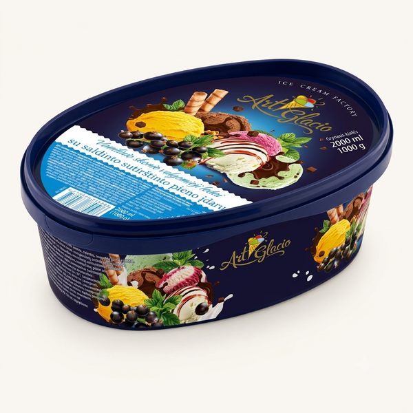 Vanilinis plombyras su sutirštinto pieno įdaru 2000ml/1000g
