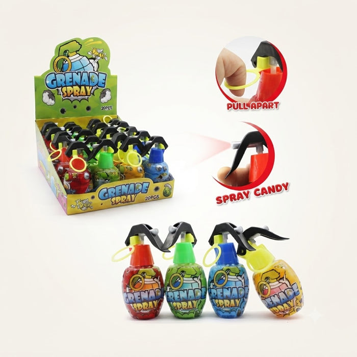 Purškiami saldainiai Grenade Spray 60ml x 20vnt