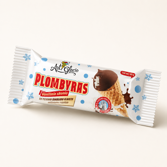 Eisprom vanilinis plombyras su glaistu ragelyje 150ml/80g